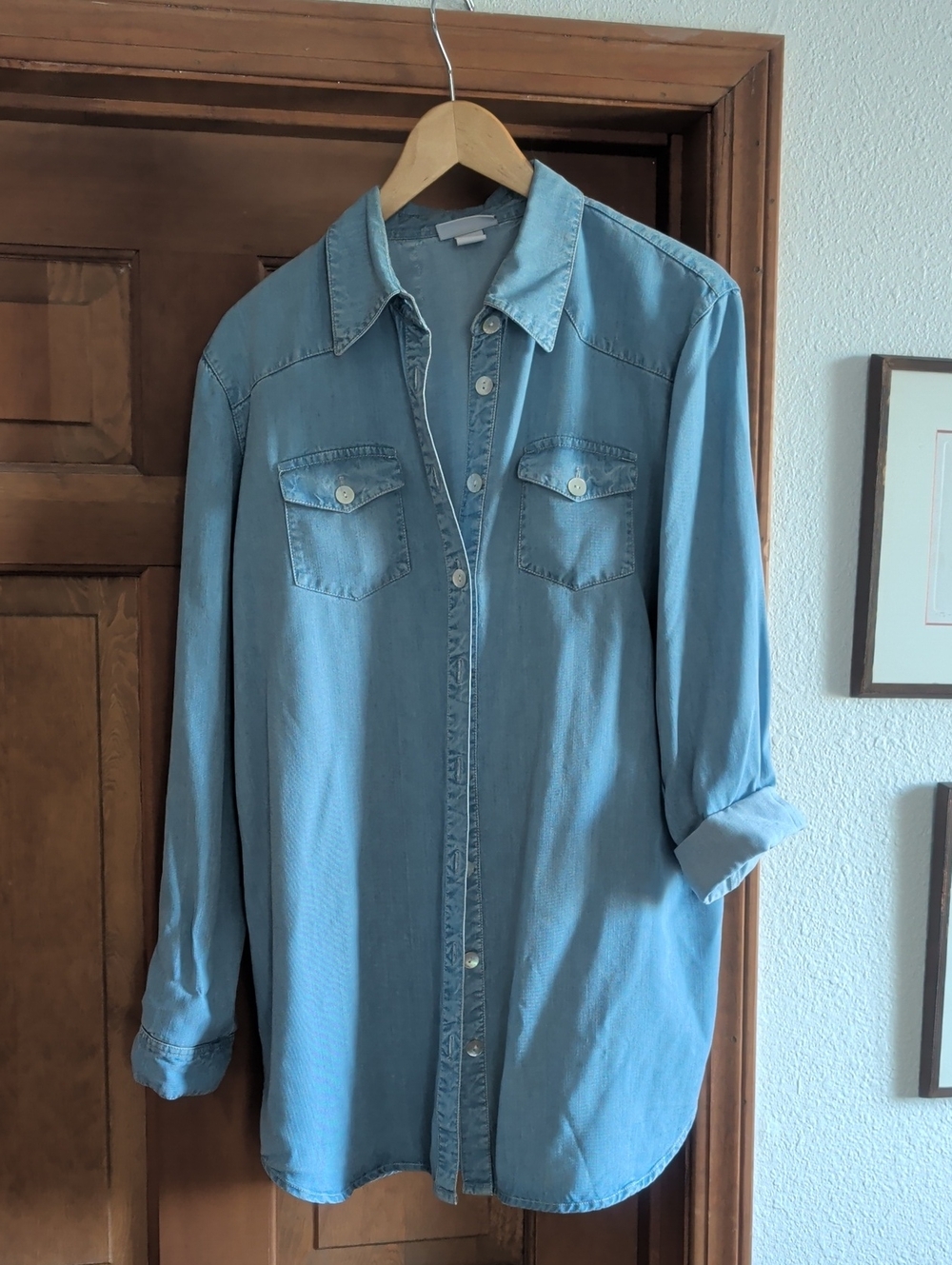Soft Surroundings Light Blue Denim Shirt